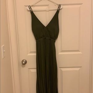 Lulus Olive green open back maxi